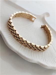 دستبند زنانه رولکس سایز متوسط رنگ طلایی جنس استیل رنگ ثابت کیفیت عالی کد 1216842