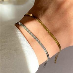 دستبند ماری طلایی و نقره ای استیل