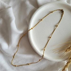 زنجیر زنانه طلایی توپی