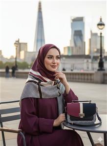 ست کیف و روسری ورساچه تیبا زرشکی (B2)