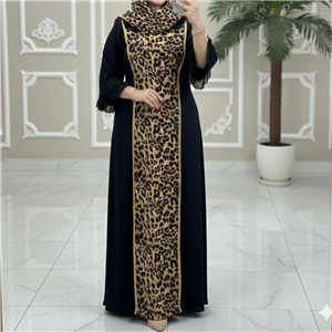 پیران ماکسی مانتویی پلنگی. جنس کراش. 38 تا 50