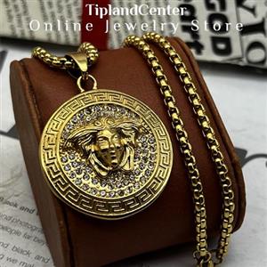 گردنبند ورساچه نگینی مشابه طلا