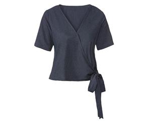 بلوز مجلسی زنانه سورمه ای اسمارا- WICKELBLUSE- ESMARA