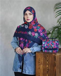 ست کیف و روسری یا شال نخ اسپان مدل ماهگل / تک رنگ، ارسال رایگان