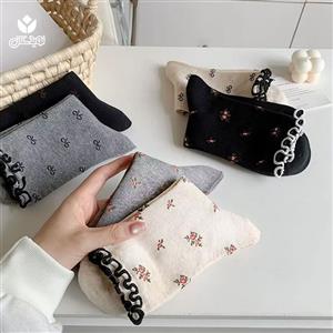 جوراب ساق دار گلدار کد 3103