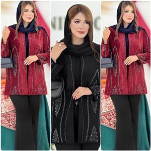 کت چشمه مخمل نگین کاری زنانه