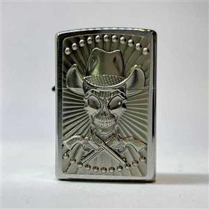 فندک زیپو اصل اسکلت کابوی پلاکدار zippo