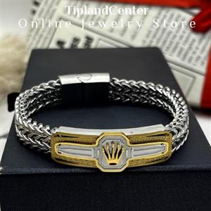 دستبند رولکس طلایی استیل اصلی