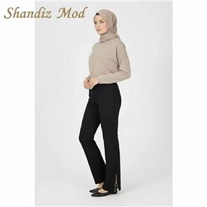 شلوار زنانه مدل دمپا بغل زیپ دار شاندیز مد کد 6108744