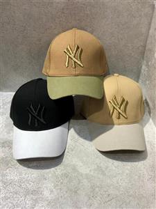 کلاه بیسبالی کتان طرح NY دو رنگ