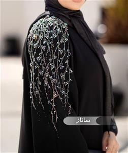 مانتو عبا زنانه ساناز مشکی الیزه درجه یک