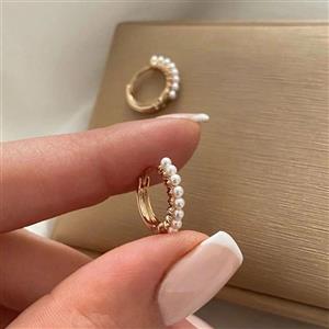 گوشواره حلقه‌ای مرواریدی ژوپینگ کد 758