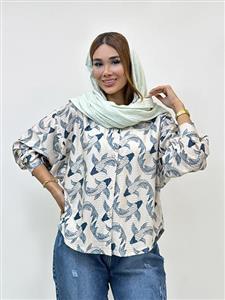 شومیز طرحدار سرشانه دکمه