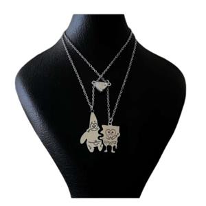 گردنبند دخترانه مدل پاتریک و باب اسفنجی بسته 2 عددی