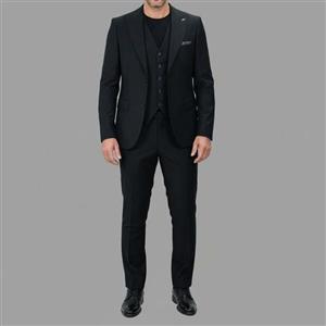 ست کت و شلوار و جلیقه مردانه مدل یقه بلیزر
