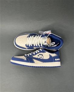 کفش نایک ایر جردن وان لو گوچی سفید سرمه ای Nike Air Jordan 1 Low Gucci Navy White