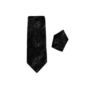 کراوات بافت دار مشکی نقره ای | R&R