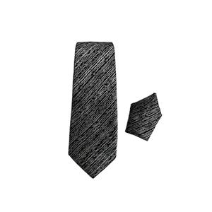 کراوات بافت دار مشکی نقره ای کد2 | R&R