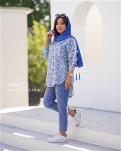 مانتو ماندانا گل ریز آبی