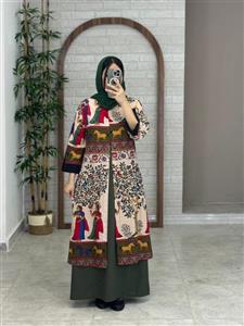 مانتو جیب در پیله اسب زمینه کرم