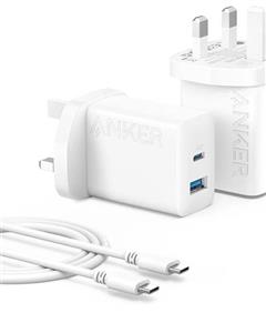 شارژر دیواری انکر B2348 با توان خروجی 20 وات همراه با کابل USB-C به USB-C