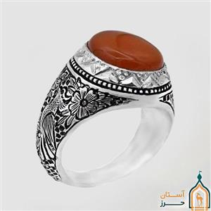 انگشتر شرف شمس مردانه نقره دست‌ساز مدل داراب