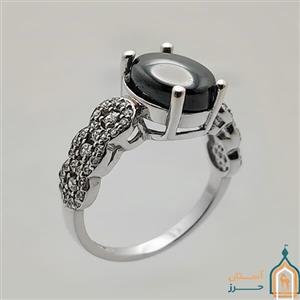 انگشتر حدید صینی زنانه نقره مدل ثمین با حکاکی اذکار