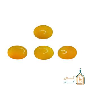 نگین شرف شمس اصل عقیق زرد 25×18 میلی‌متر مناسب انگشتر و گردنبند