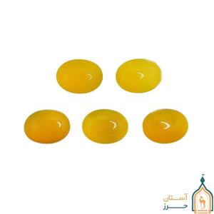 نگین شرف شمس اصل عقیق زرد 20×15 میلی‌متر مناسب انگشتر و گردنبند