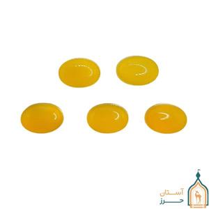 نگین شرف شمس اصل عقیق زرد 14×10 میلی‌متر مناسب انگشتر و گردنبند