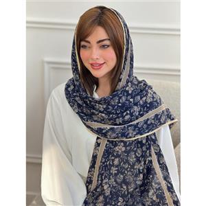 شال پلیسه نخی دورگان طرح دیور گل کد 4197