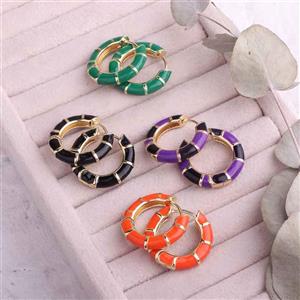 گوشواره حلقه ای میناکاری