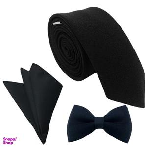 خرید و قیمت ست کراوات پاپیون و دستمال جیب هکس ایران (Hex Iran) مدل Set-Sm Blk