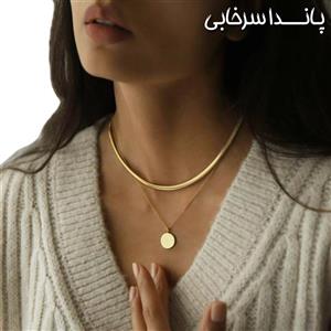 گردنبند زنانه دو لاین سکه ای استیل
