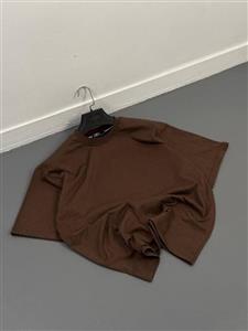 تیشرت مردانه ساده ZARA قهوه ای کد 217669