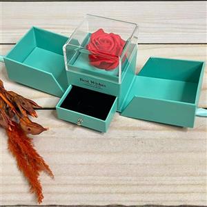باکس سورپرایزی ربان دار فیروزه ای