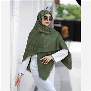 روسری نخ ابریشم ژاکارد سلین درشت لمه دار دورو CELINE