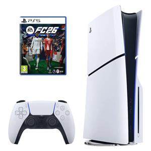 کنسول بازی سونی مدل PlayStation 5 Slim ریجن اروپا سری 2016A نسخه دیسک‌خور ظرفیت یک ترابایت به همراه بازی EA SPORTS FC 26