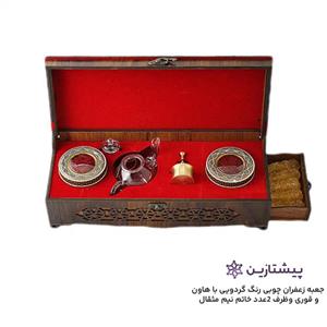 زعفران کادویی سوپرنگین 4گرم با جعبه چوبی مدل یاقوت