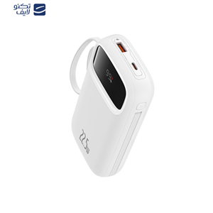 پاوربانک باسئوس مدل QPow2 Dual Cable ظرفیت 10000 میلی آمپر ساعت توان 22.5 وات