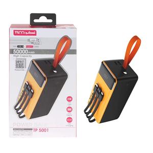 پاوربانک فست شارژ TSCO 50000mAh مدل TP 5001 22.5W - زرد مشکی