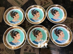 شش عدد نعلبکی فرح مارک ژاپن خرگوش نشان