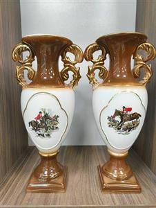 گلدان قصاعی قهوه ای قدیمی