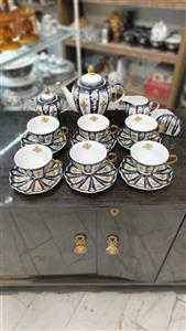 سرویس چایخوری طرح محرماتی سرمه ای آنتیک
