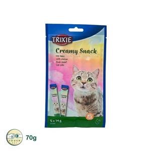 بستنی گربه تریکسی مدل Trixie Creamy Snack طعم مرغ ۵ عدد