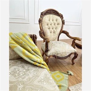 مبل استیل هفت نفره، نه نفره با روکش پارچه و پایه فلز مدل گندمی  به همراه 3 کوسن