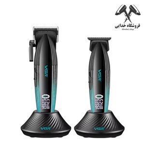 ماشین اصلاح موی سر و صورت شارژی وی جی ار مدل V-889 s2 مجموعه 2 عددی