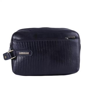 کیف دوشی چرم چرمسال طرح پوست مار مشکی A 944/1
