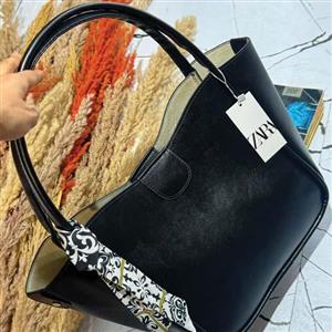 کیف دستی چرم زارا مدل بند کراوات