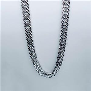 زنجیر مردانه نقره اصل ایتالیایی کارتیر ضخیم با عیار 925 نقره با روکش طلا سفید 